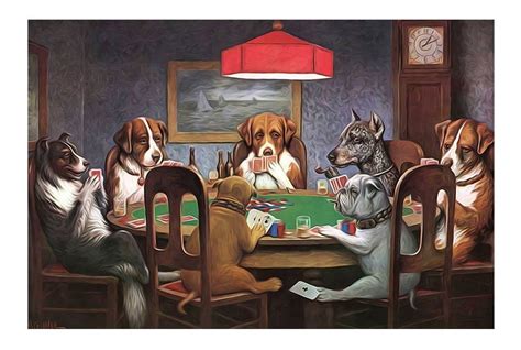 quadro cachorros jogando poker